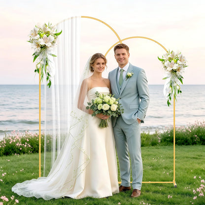 Gold Metal Arch Backdrop Stand for Wedding and Party Decorations