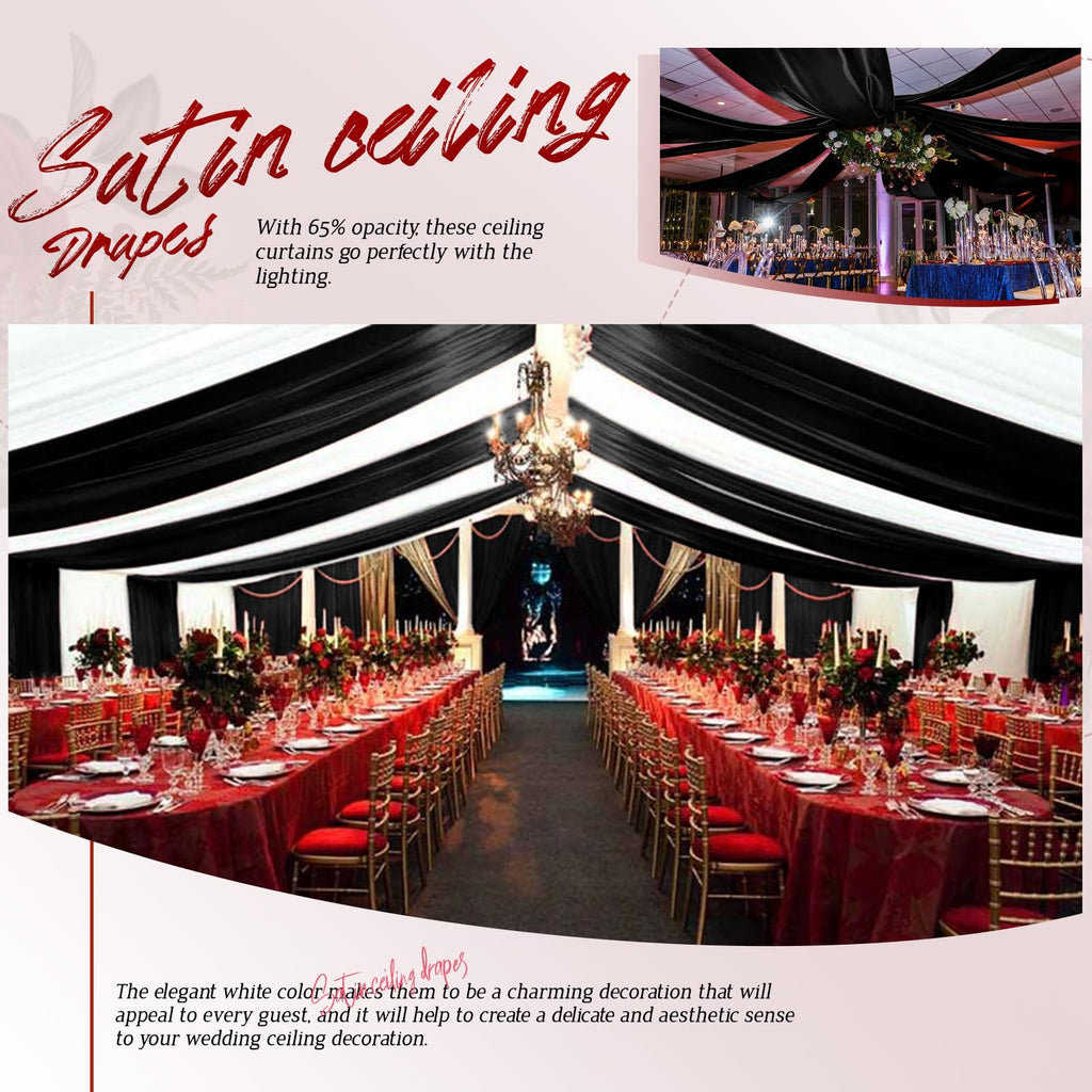 Satin Ceiling Drapes for Wedding Arch and Event Decor