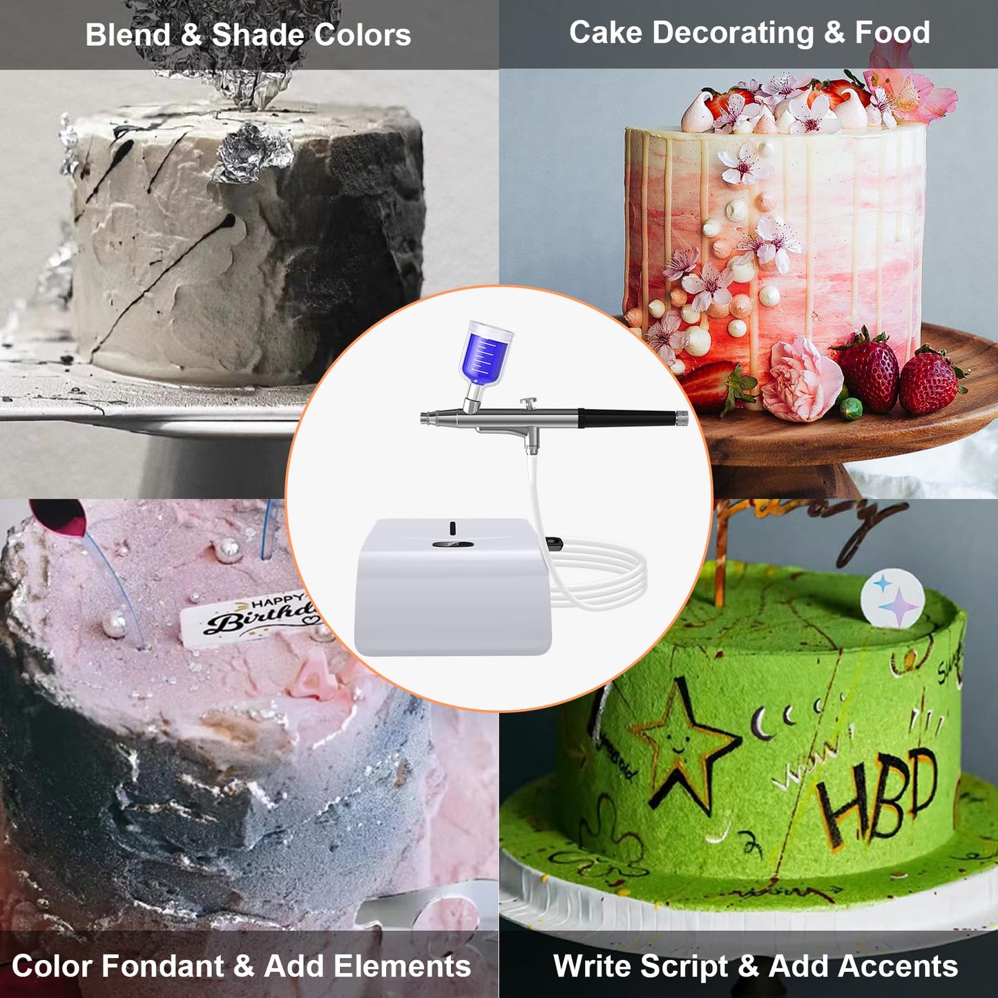Cake Decorating Kit with Compressor