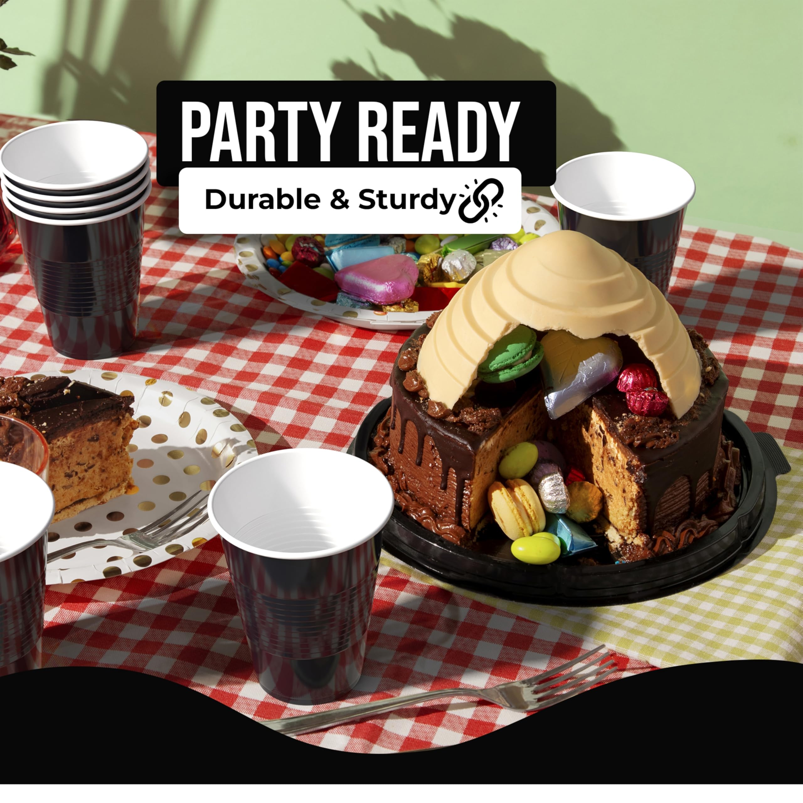 Party Solids 18oz Plastic Cups - 50 Pack
