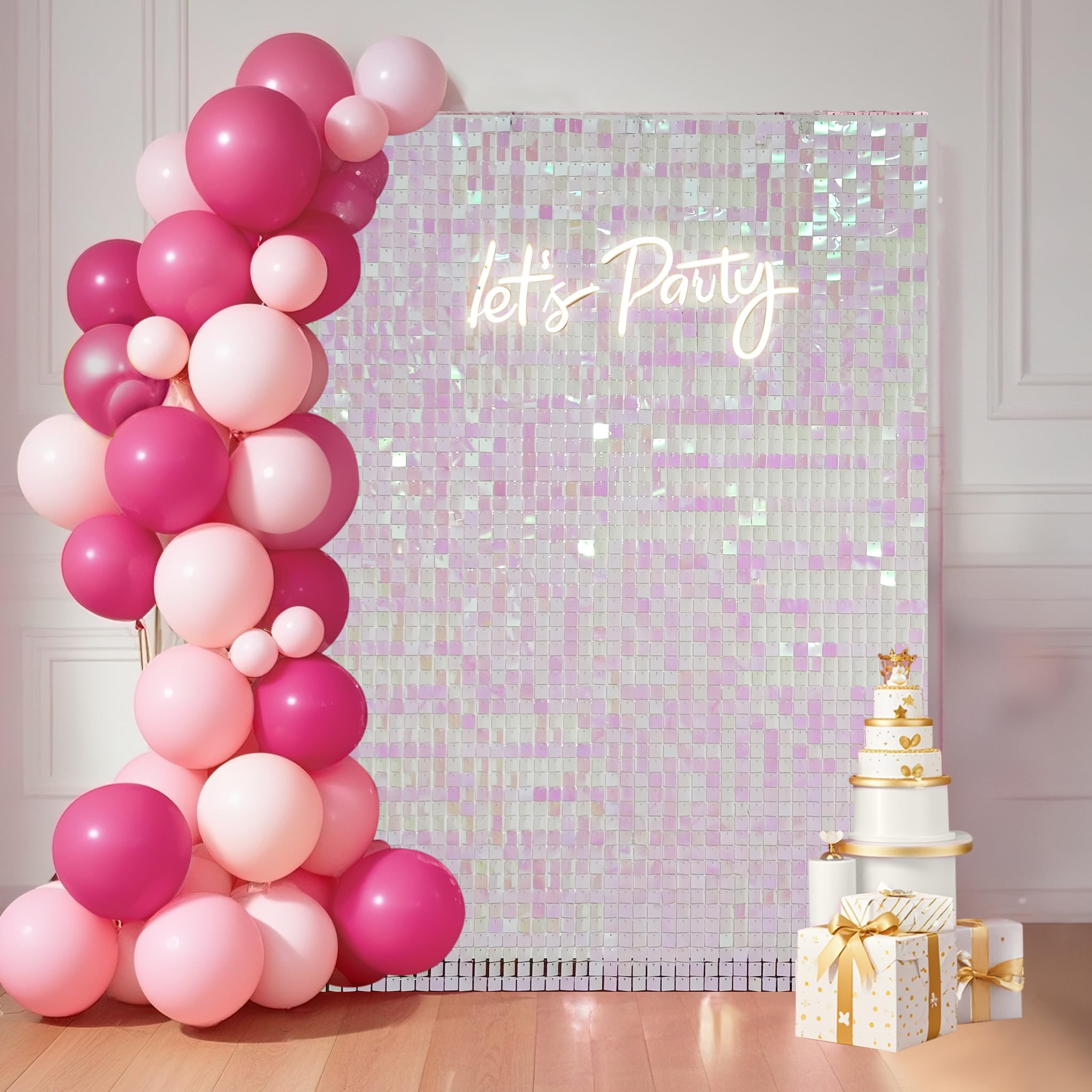 Ozikutech 24 Pcs Shimmer Wall Backdrop Panels for Party Decoration
