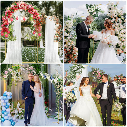 Gold Metal Wedding Arch Backdrop Stand Set for Party Decorations