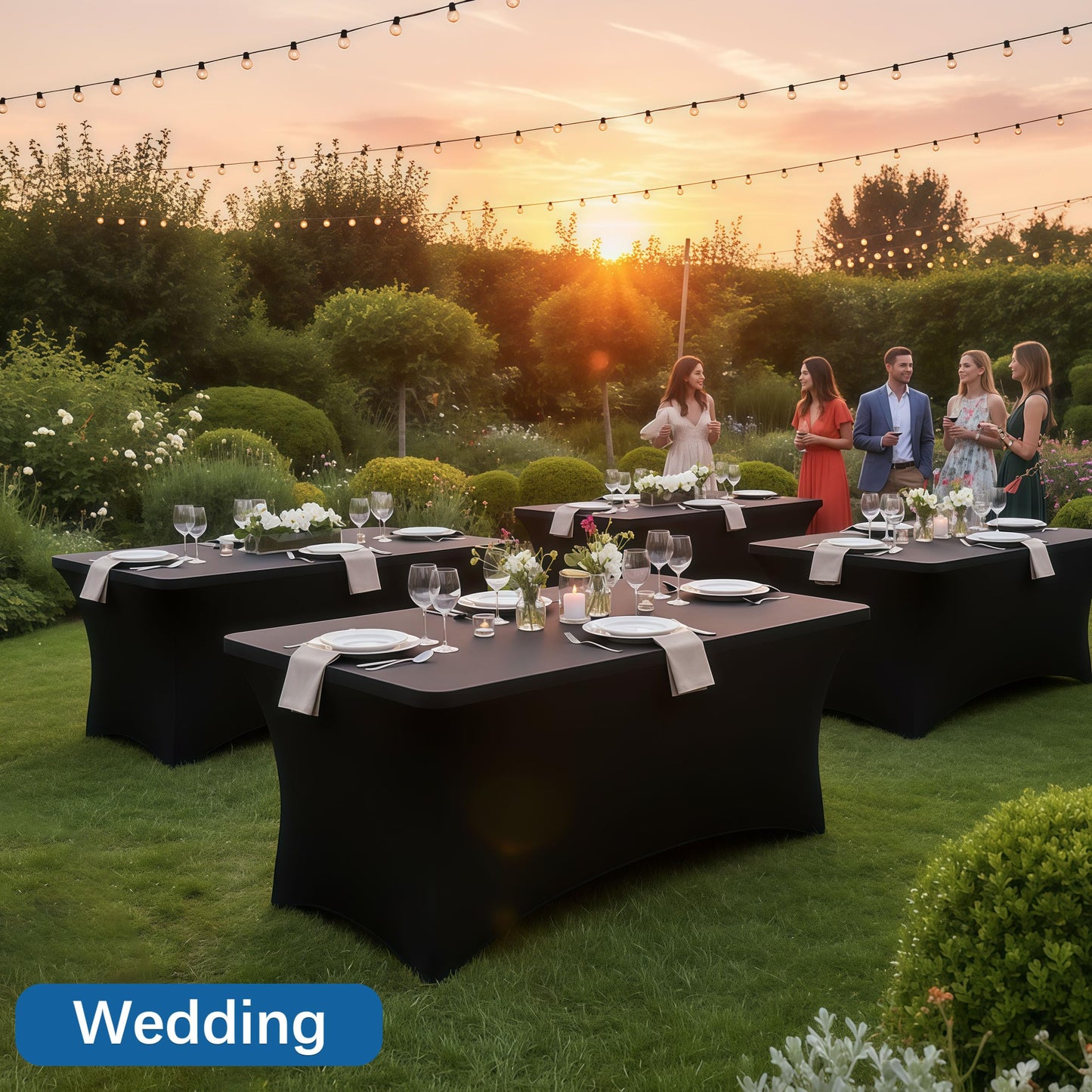 Stretch Fitted Table Cover for Party and Event Decorations