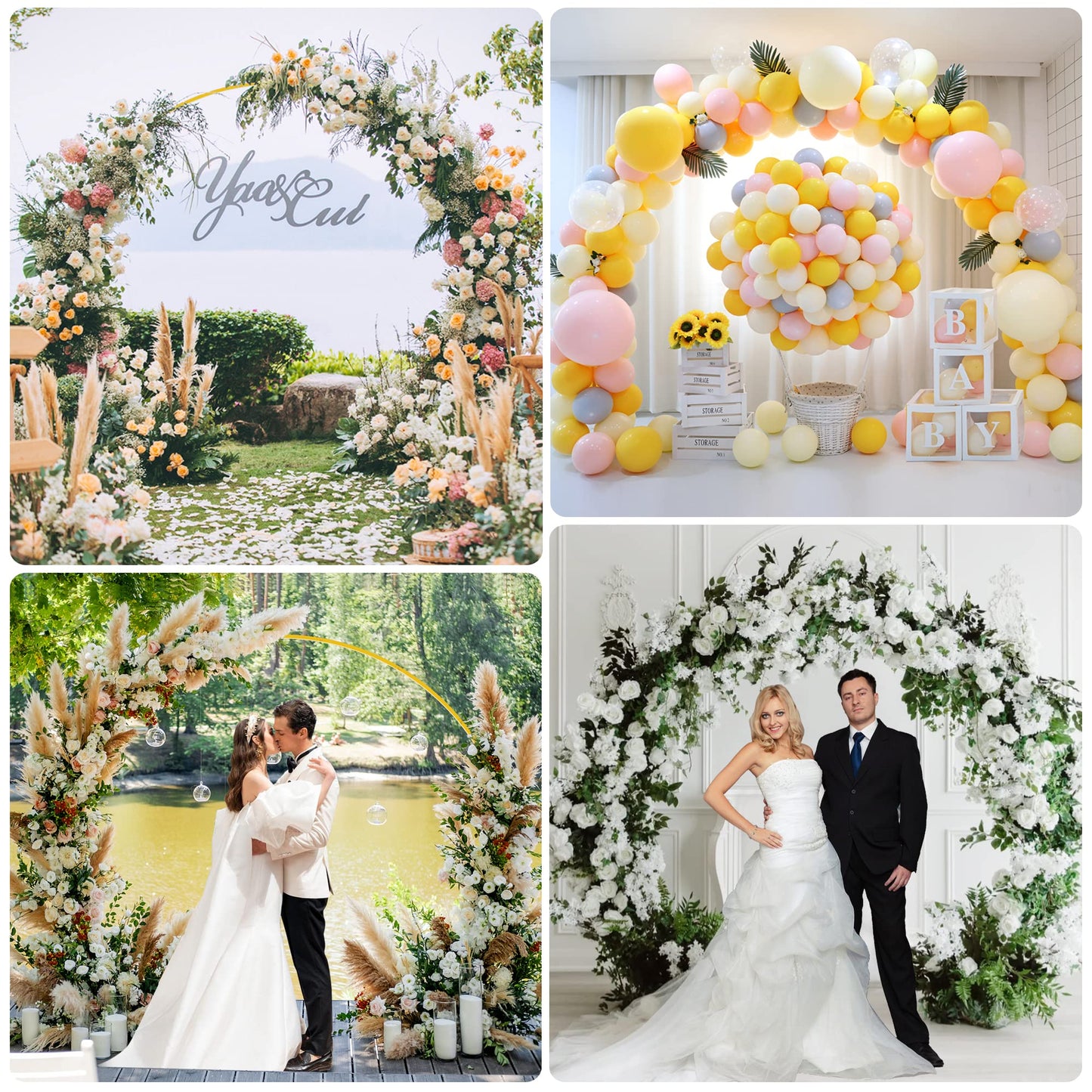 Round Balloon Arch Backdrop Stand for Wedding and Party Decor
